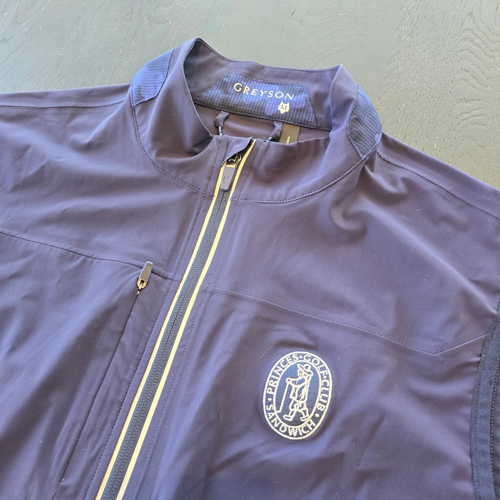 RARE Greyson Wolf Mens Navy Blue Golf Vest Princes Golf Club Sandwich Size M